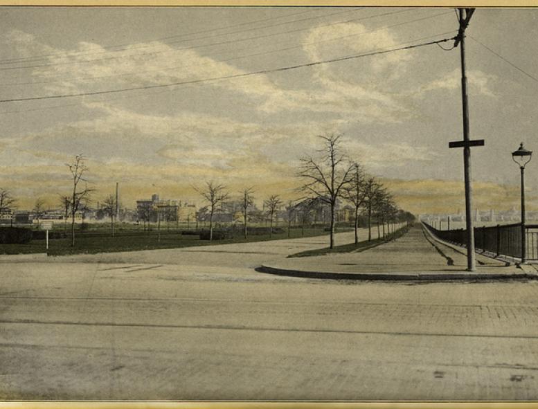 Historical view of Memorial Drive; image courtesy of the MIT Museum